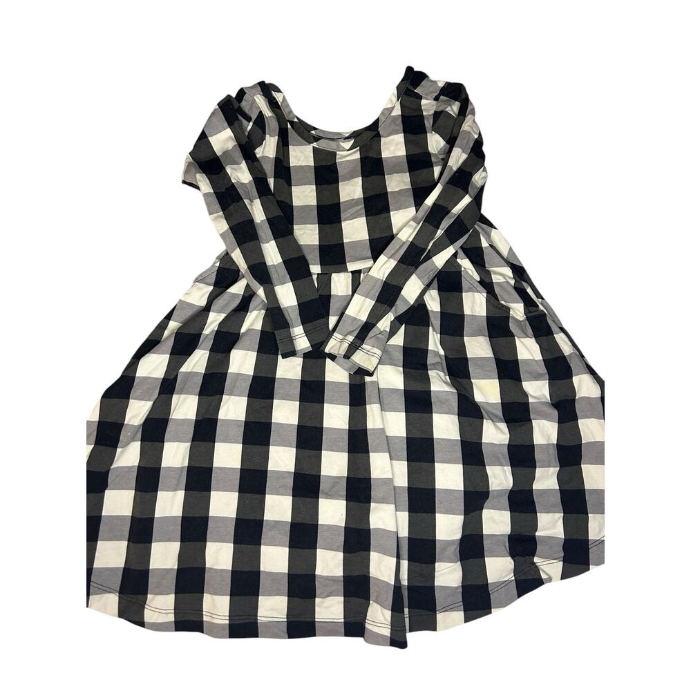 Hanna Andersson black plaid dress size 5